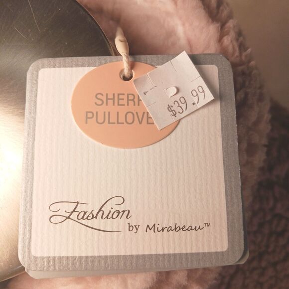 Sherpa 1/4 Zip-up Pullover Jacket Sweater Brown Beige Ombre Color Blocks S NWT - Picture 4 of 7